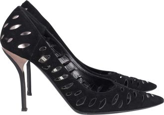 Jimmy Choo London Lasercut Romy Pumps Black Suede
