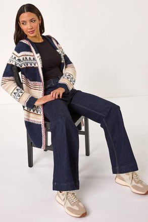 Roman Nordic Stitch Pattern Knit Cardigan