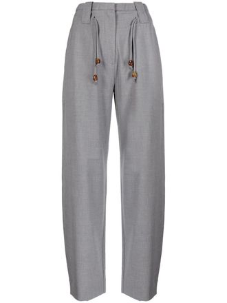 Ganni Broek met trekkoordtaille - Grijs