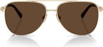 Tiffany & Co. 59mm Pilot Sunglasses in Pale Gold /Light Brown at Nordstrom