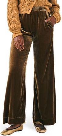 Faherty Genevieve Wide Leg Stretch Velvet Pants in Breen at Nordstrom Rack, Size X-Small