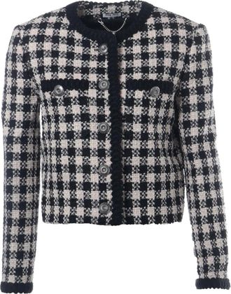 Miu Miu 2019 tweed verfraaid jack - Zwart