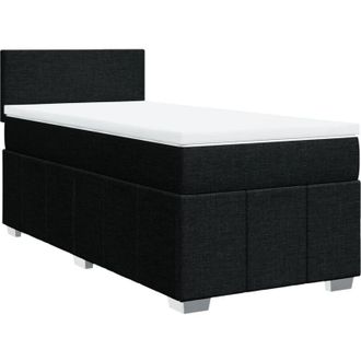 vidaXL Cama Box Spring Con Colch&oacute;n Tela Negro 80x200 Cm Vidaxl