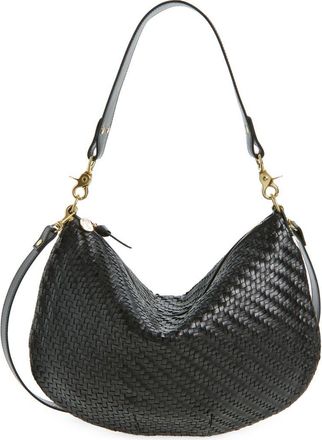 Clare Vivier Moyen Messenger Crossbody Bag in Black Woven at Nordstrom