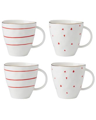 Lenox Set Of 4 Garnet Bay Mugs