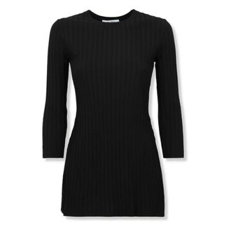Max Mara Round-neck Knitwear, female, Black, Size: M Aderire Rib-knit Jumper