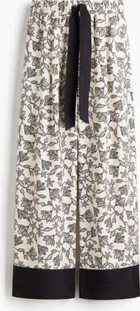 H&M Weite Hose mit Bindegürtel - Beige