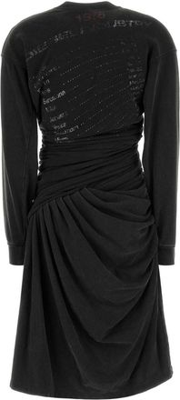 Diesel Graphic-Print Cotton-Blend Sweatshirt Dress - Black