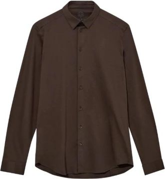 Mos Mosh MMGMarco Jersey Stretch Shirt - Heren - Casual Overhemden - Bruin - XL - Katoen - Overhemden