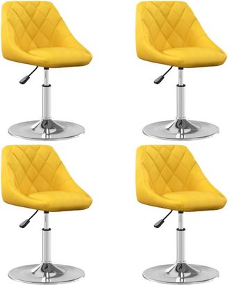 vidaXL Sillas De Comedor Giratorias 4 Uds Terciopelo Amarillo Mostaza Vidaxl