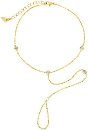 Sterling Forever 14K Gold Cz Sylvia Chain Toe Anklet