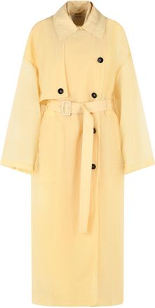 Sportmax Sportmax Two Piece Fata Trench Coat In Vanilla Technical Fabric