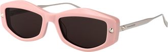 Alexander McQueen Womens Sunglasses Pink-Silver-Grey Metal Pink/silver/grey