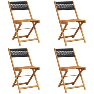 vidaXL Vidaxl - Sillas De Jard&iacute;n Reclinables 4 Uds Madera Maciza Acacia Negro