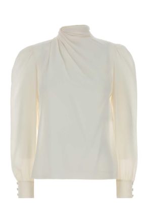 Alessandra Rich White Silk Blouse