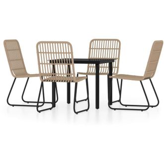 vidaXL 5 Pcs Juego De Comidas Para El Color Del Jard&iacute;n De Carvalho