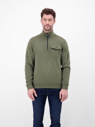Lerros Sweatshirt LERROS Herren Troyer, stylisch-leg&eacute;r, Herren, Gr. 3XL, nordic olive, 70% Baumwolle, 30% Polyester, Sweatshirts Sweatshirt
