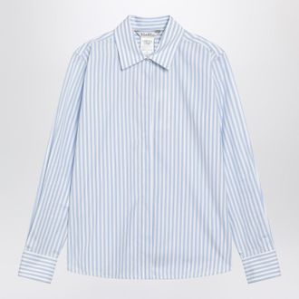 Max Mara White/Light Blue Striped Shirt