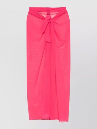 Fisico tulle midi sarong skirt sheer tie