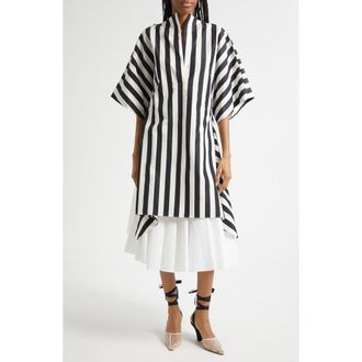 Jacquemus La Tunique Moisson Cotton & Silk Tunic in Jacquard Medium Stripes at Nordstrom, Size 8 Us