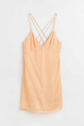 H&M Satinkleid - Orange