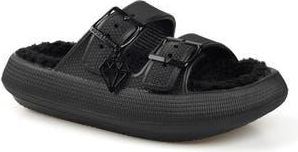 Rock & Candy Faux Shearling Slide Sandal in Black at Nordstrom Rack, Size 11