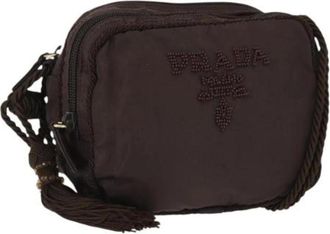Prada Pre-owned Clutches, female, Brown, Size: ONE SIZE Pre-owned Nylon prada-bags