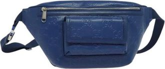 Gucci Pre-owned Canvas crossbody-bags - Dames - Vintage Heuptassen - Blauw - ONE Size - Vintage