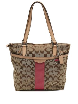 Coach 2000s shopper met kenmerkende streep - Bruin