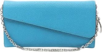 Dior Pre-owned Diorissimo Rencontre Leren Lange Portemonnee - Dames - Vintage Schoudertas - Blauw - ONE Size - Leer - Vintage