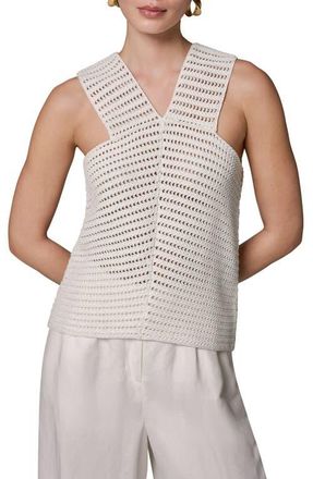 DKNY Metallic Open Stitch Sweater Tank in Cream at Nordstrom, Size X-Large
