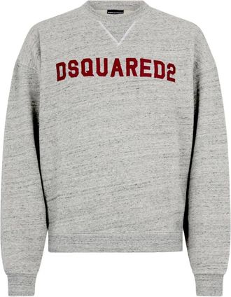 Dsquared2 D2 College Crewneck Sweatshirt - Heren - Sweatshirts - Grijs - M - Leer - Hoodies & sweatvesten