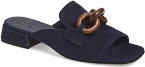 Pedro Garcia Enna Slide Sandal in Navy Plush Suede-Walnut at Nordstrom Rack, Size 7Us / 37Eu
