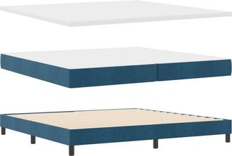 vidaXL vidaXL Box Spring Bed with Mattress Dark Blue 200x200 cm Velvet