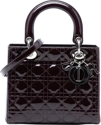 Dior Pre-owned Dior Medium Patent Cannage Lady Ladies FS39WJ0IYDIV2BLN