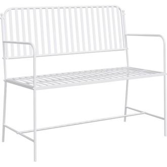 vidaXL Banco De Jard&iacute;n Blanco 104 X 54 X 93cm Acero Vidaxl