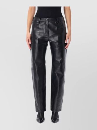 Magda Butrym leather high-rise straight-leg trousers