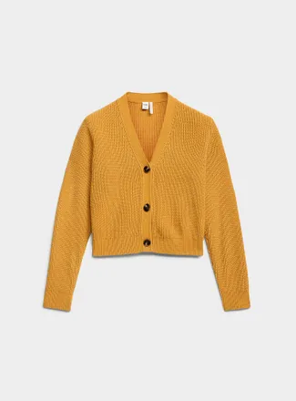 Twik Womens Big button shaker-rib Cardigan Sweater