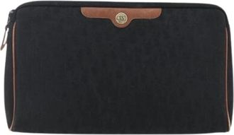 Dior Pre-owned Trotter Canvas Pouch - Dames - Vintage Clutch - Zwart - ONE Size - Leer - Vintage