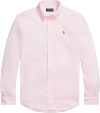 Polo Ralph Lauren Piqu&eacute; Oxford Gebreid Overhemd - Heren - Zakelijke Overhemden - Roze - 2XL - Katoen - Overhemden