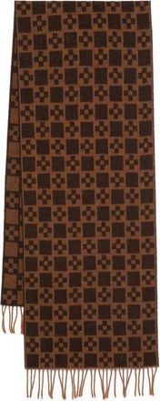 Sandro geometric-pattern wool scarf - Brown