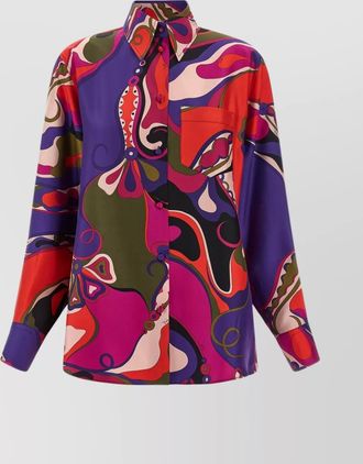Pucci statement silk shirt featuring chest pocket