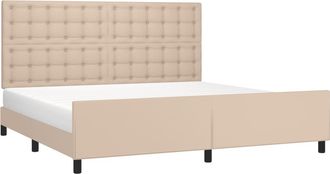 vidaXL Vidaxl - Estructura Cama Sin Colch&oacute;n Cuero Sint&eacute;tico Capuchino 200x200cm