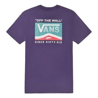 Vans (WMNS) Vans Back Large Logo Printing Short Sleeve Purple VN0A4MNDY0X