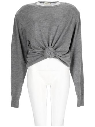 Magda Butrym Knit Top With Central Knot Detail And Ribbed Cuffs