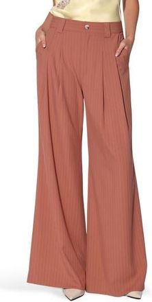 Walter Baker Belinda Wide Leg Pants in Clay Pinstripe at Nordstrom Rack, Size 12