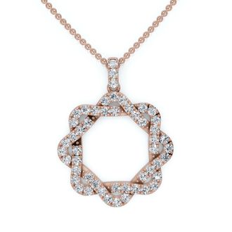 Pompeii3 1Ct Intertwined Circle Diamond Pendant Womens Gold Necklace Lab Grown