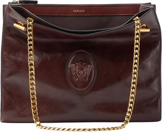 Versace Cabine Leren Schoudertas - Dames - Schoudertassen - Bruin - ONE Size - Leer - Tassen