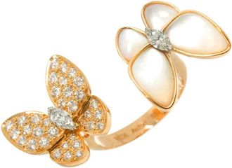 Van Cleef & Arpels White Yellow Band Ring (Pre-Owned)