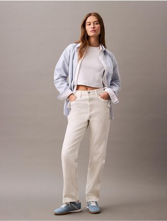 Calvin Klein Jeans Calvin Klein Womens High Rise Straight Jeans - White - 24W x RL